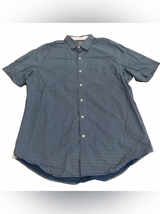 Van Heusen Other - Van Heusen Navy Micro-Pattern Short-Sleeve Button-Down Shirt